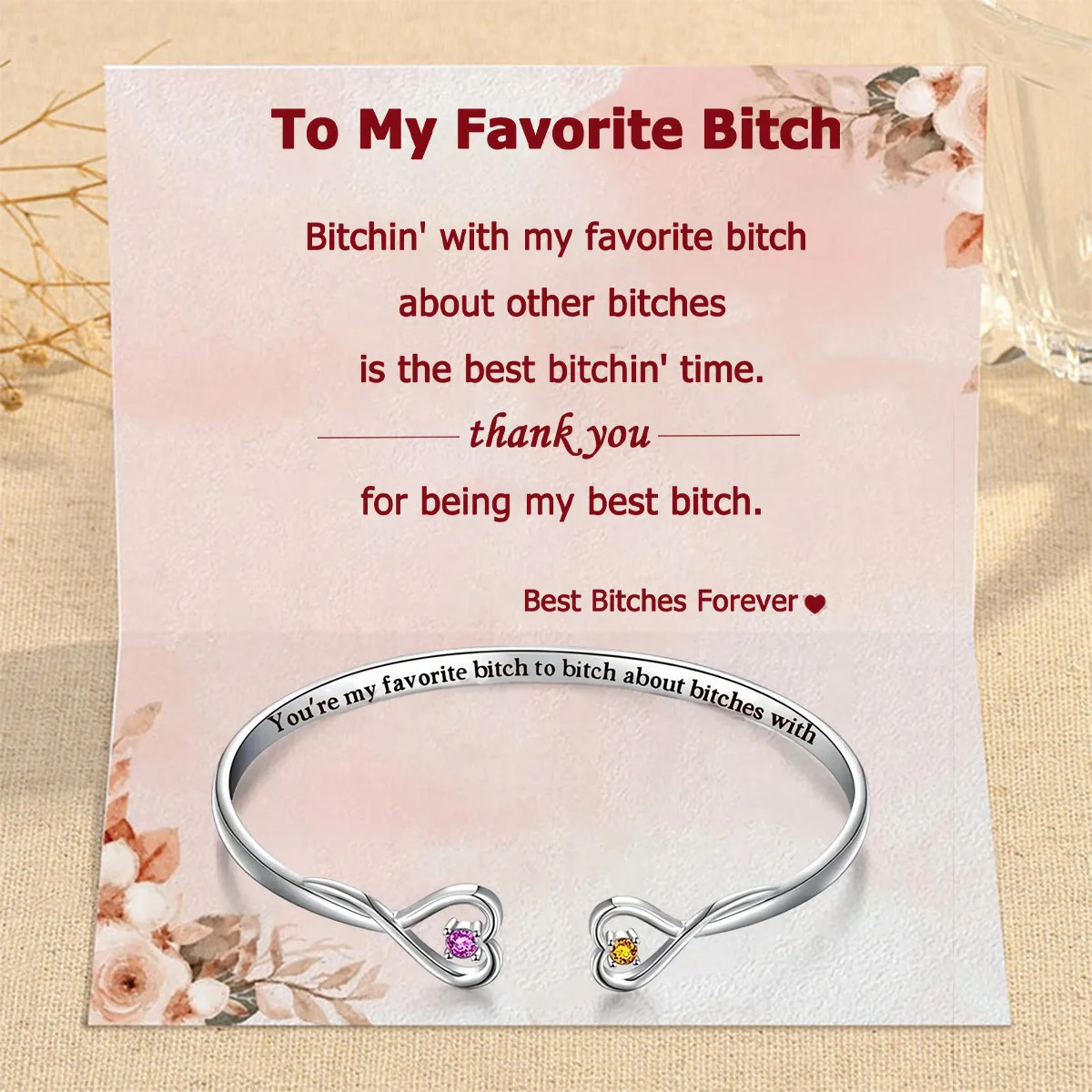 Personalized Birthstones Bracelet For Bestie, Best Friend - Thank You For Being My Unbiological Sister - Image 2