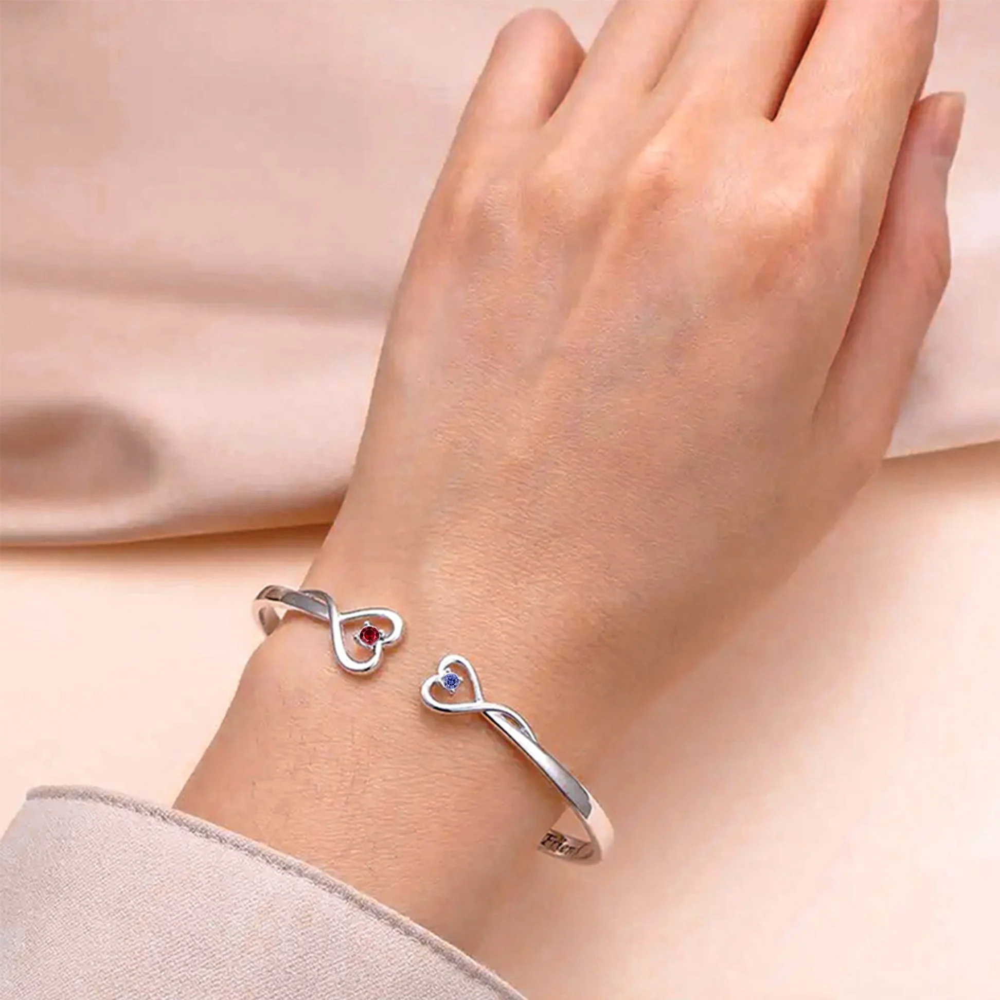 Personalized Birthstones Bracelet For Bestie, Best Friend - Thank You For Being My Unbiological Sister - Image 3