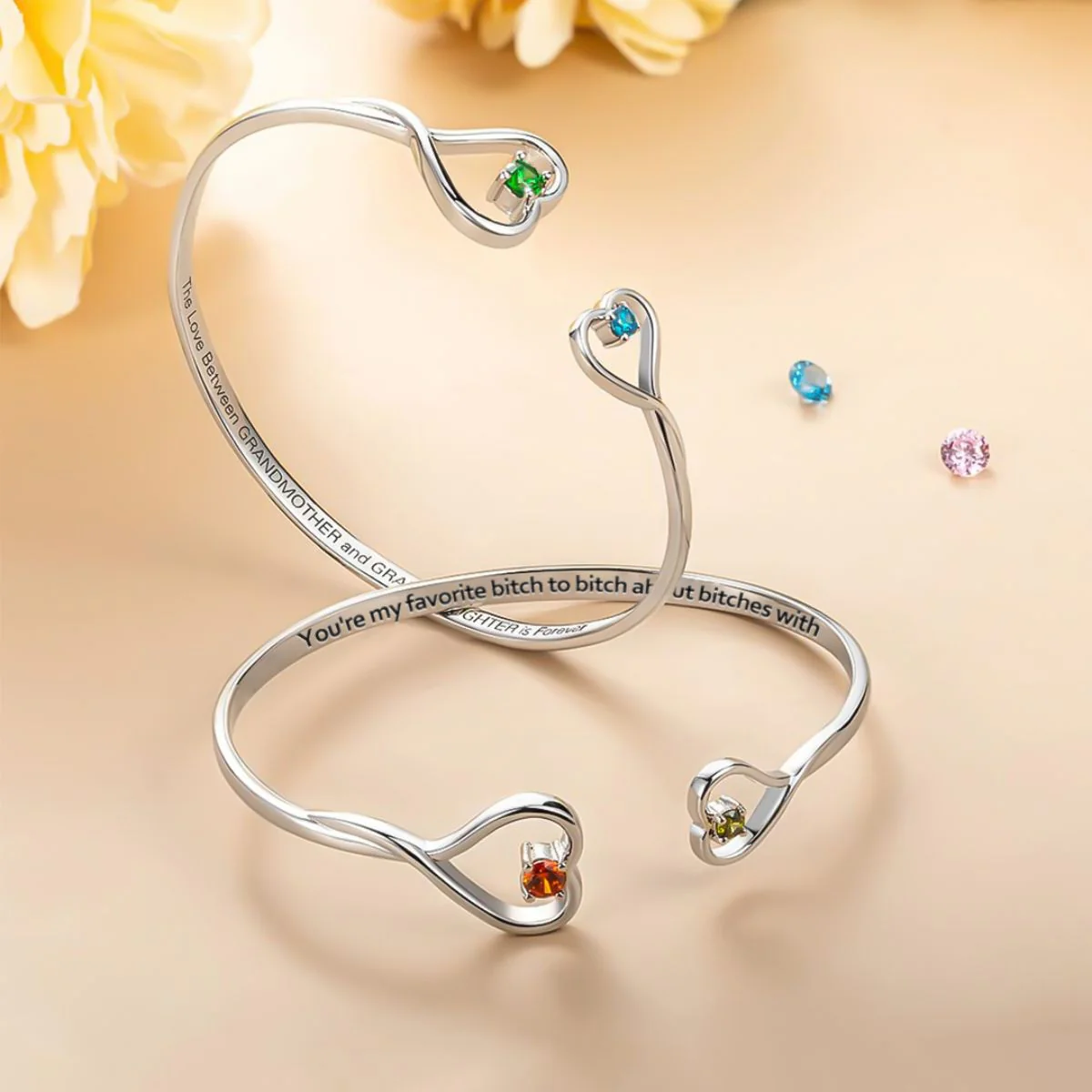 Personalized Birthstones Bracelet For Bestie, Best Friend - Thank You For Being My Unbiological Sister - Image 9