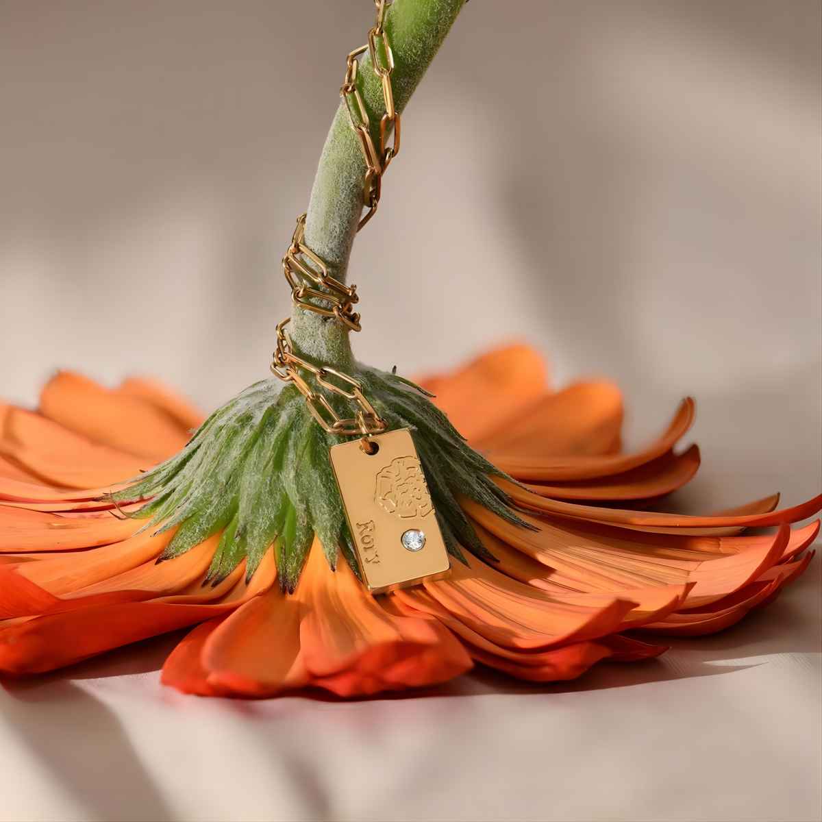 Personalized Blossom Birth Flower Necklace With Birth Stone - Image 3