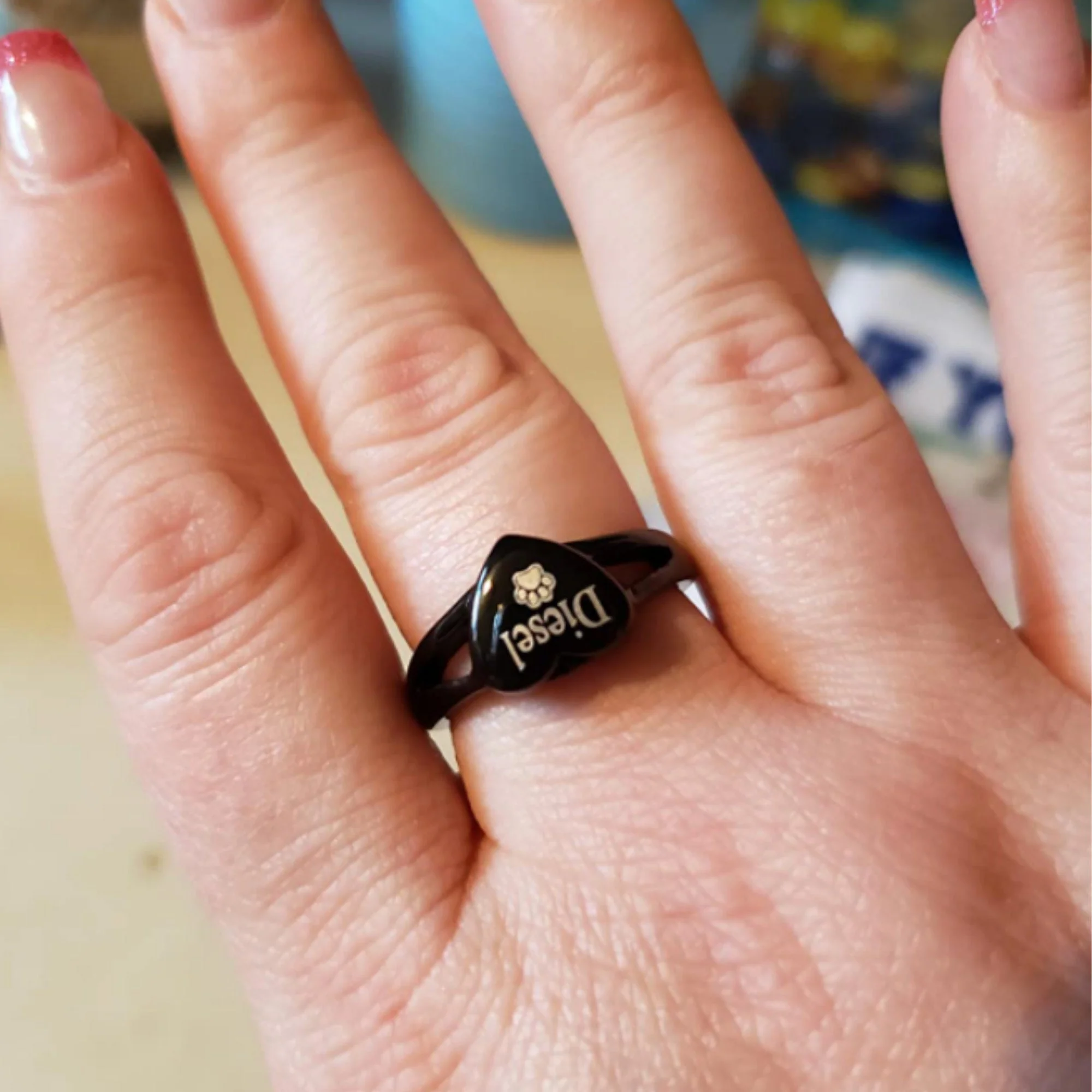 Personalized Bone Ashes Ring, Human/Pet Cremains Memorial Gift For Loss - Image 5