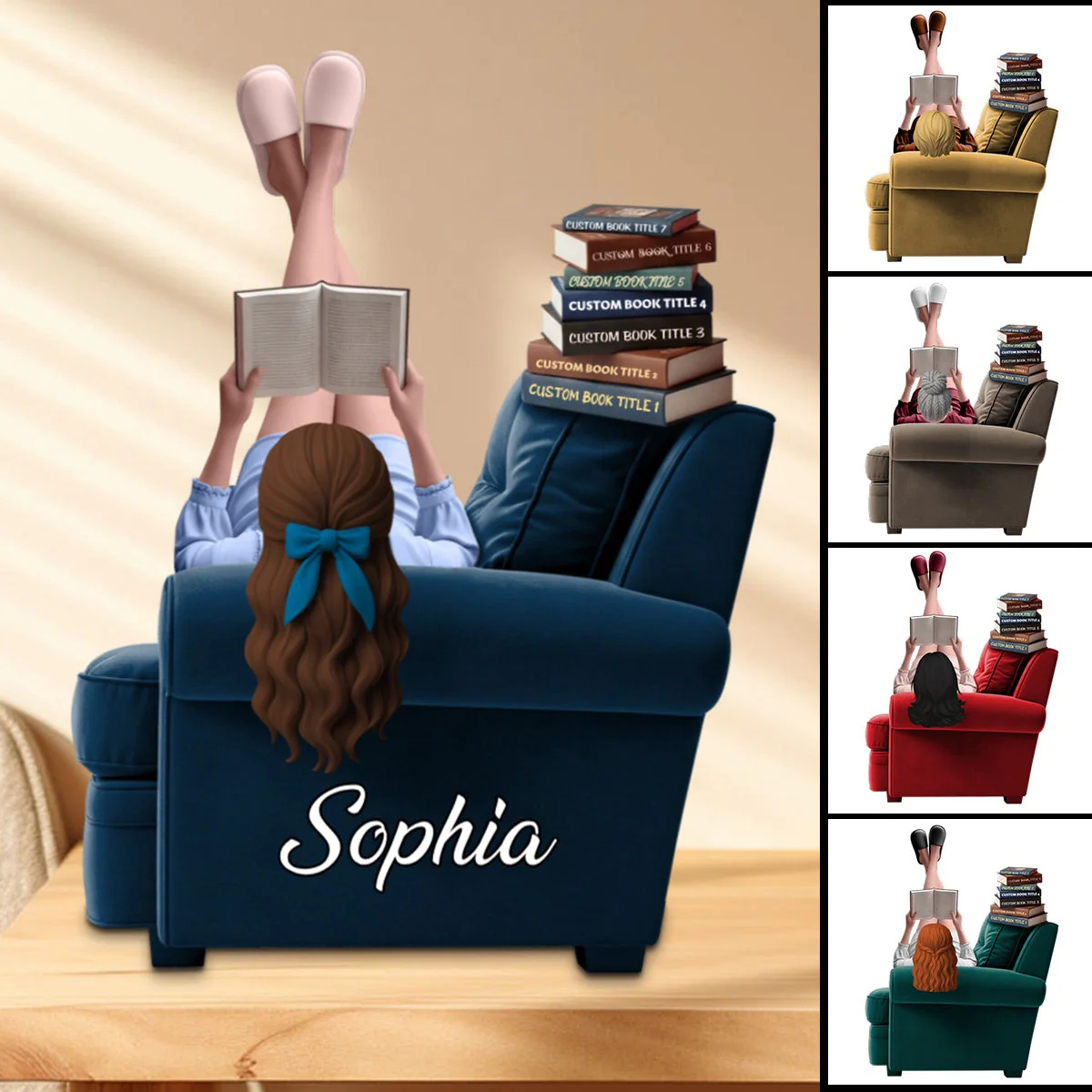 Personalized Book Lover Gift - Custom Acrylic Plaque for Chill Girls Who Love to Read - Image 4
