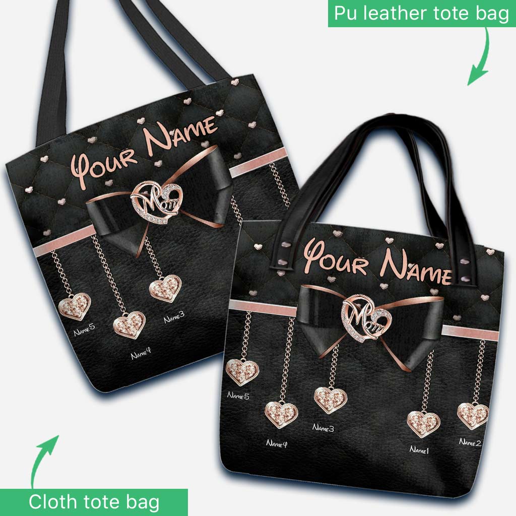 Personalized Bow tie Mom I Love You Cloth Tote Bag - Image 4