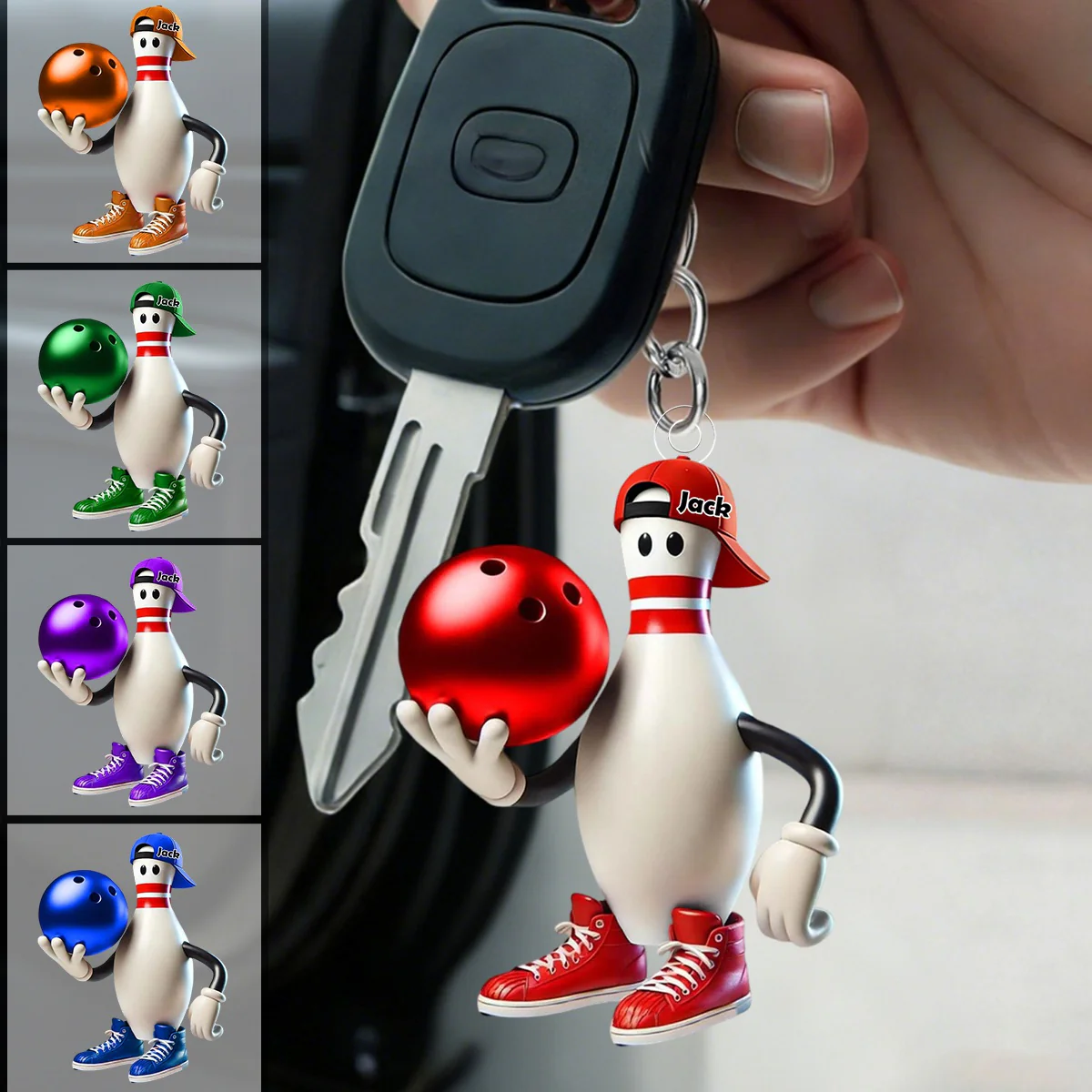 Personalized Bowling Acrylic Keychain, Gift For Bowling Lover - Image 4