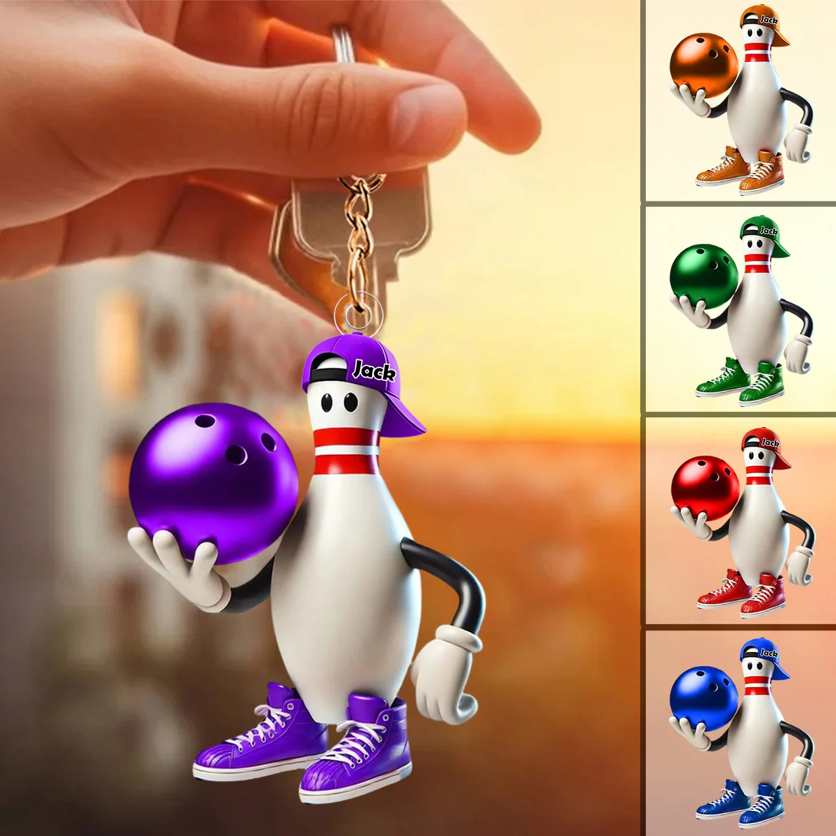 Personalized Bowling Acrylic Keychain, Gift For Bowling Lover - Image 5