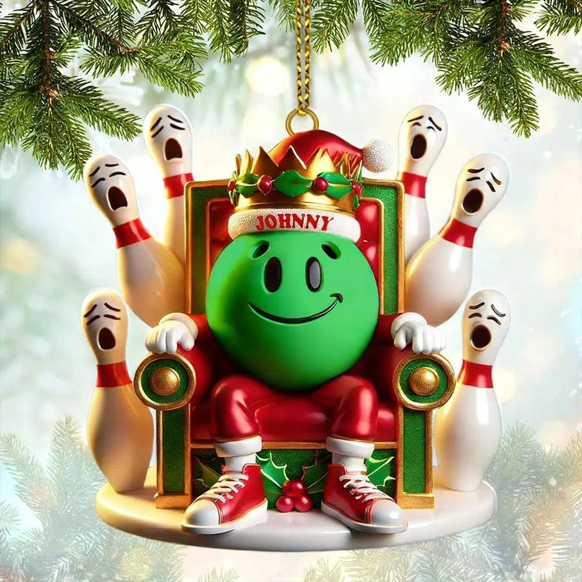 Personalized Bowling Acrylic Ornament Christmas Gift - Image 2