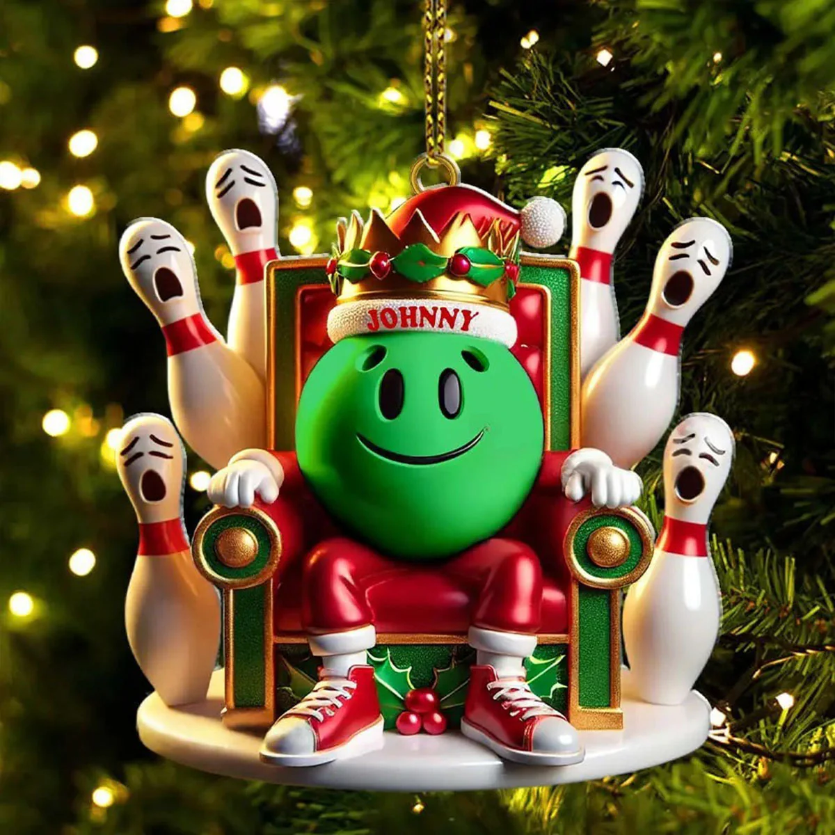 Personalized Bowling Acrylic Ornament Christmas Gift - Image 3