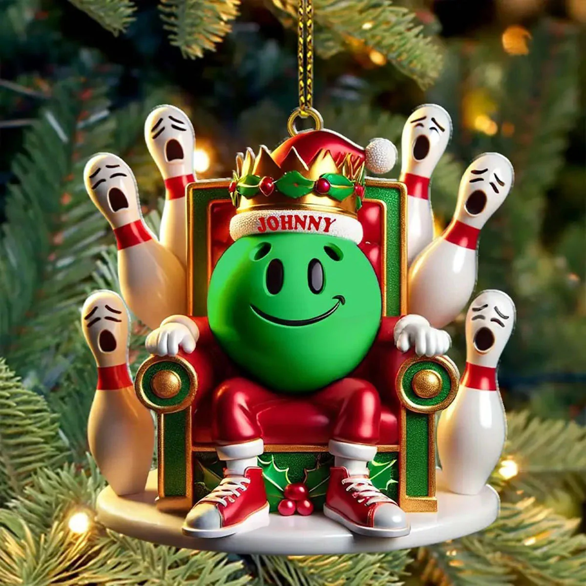 Personalized Bowling Acrylic Ornament Christmas Gift - Image 4
