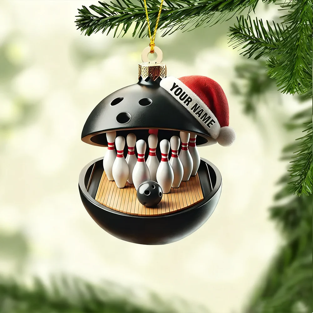 Personalized Bowling Lover Christmas Acrylic Ornament
