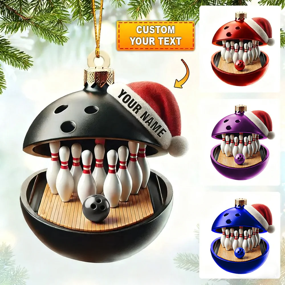 Personalized Bowling Lover Christmas Acrylic Ornament - Image 4