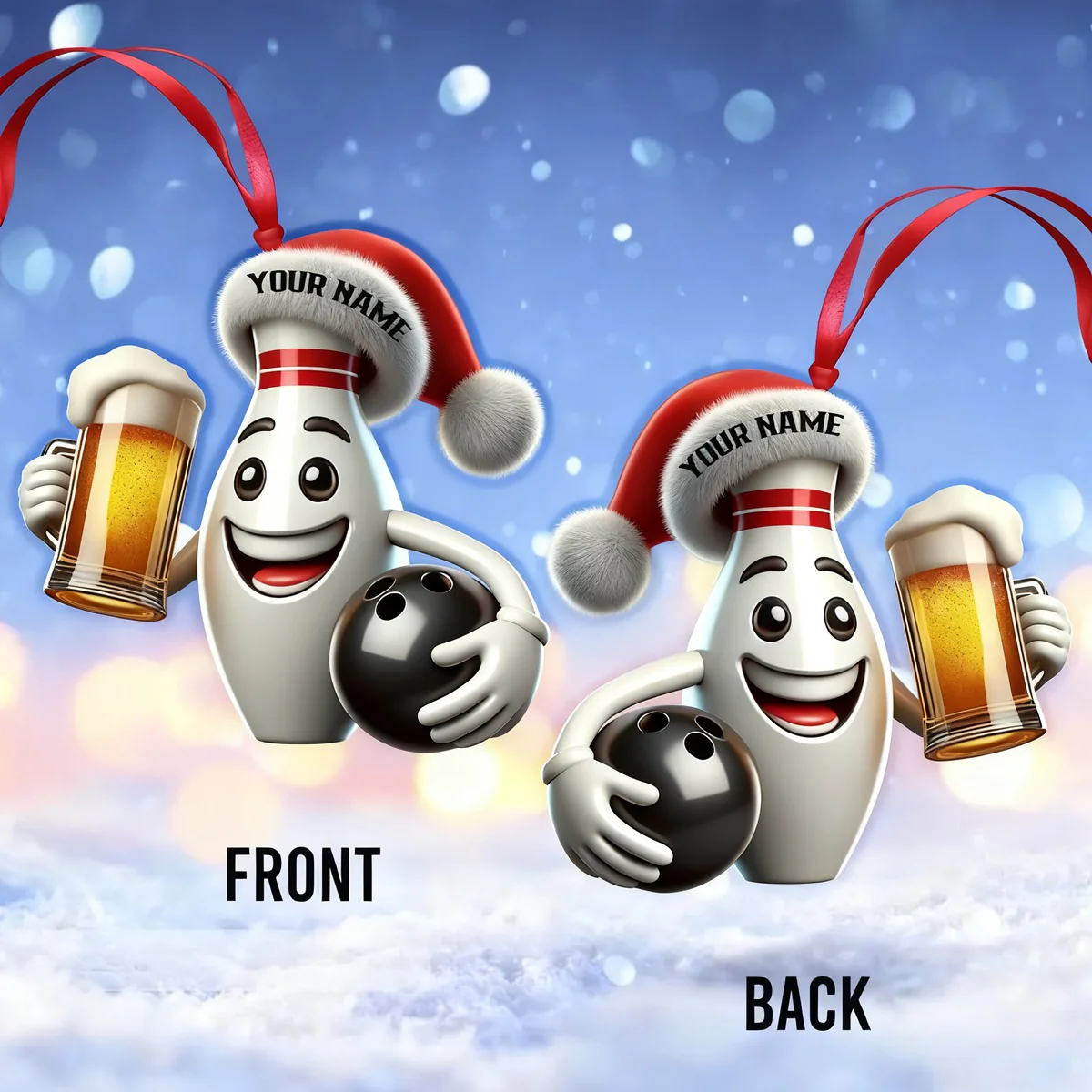 Personalized Bowling Ornament Bowling Christmas Gift Decoration - Image 2