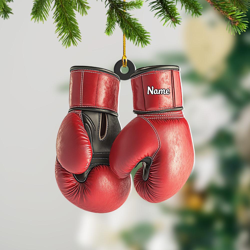 Personalized Boxing Gloves Ornament, Boxing Christmas Ornament Gift - Image 3