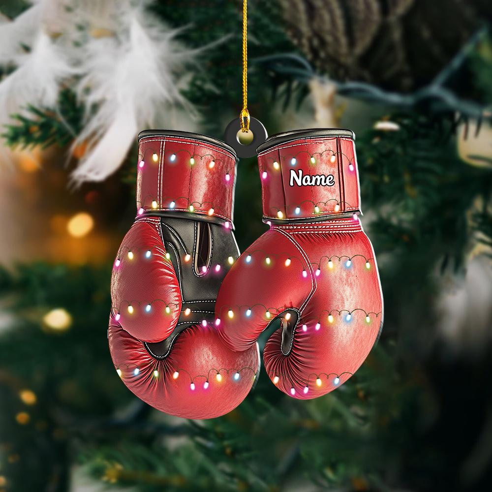 Personalized Boxing Gloves Ornament, Boxing Christmas Ornament Gift - Image 4
