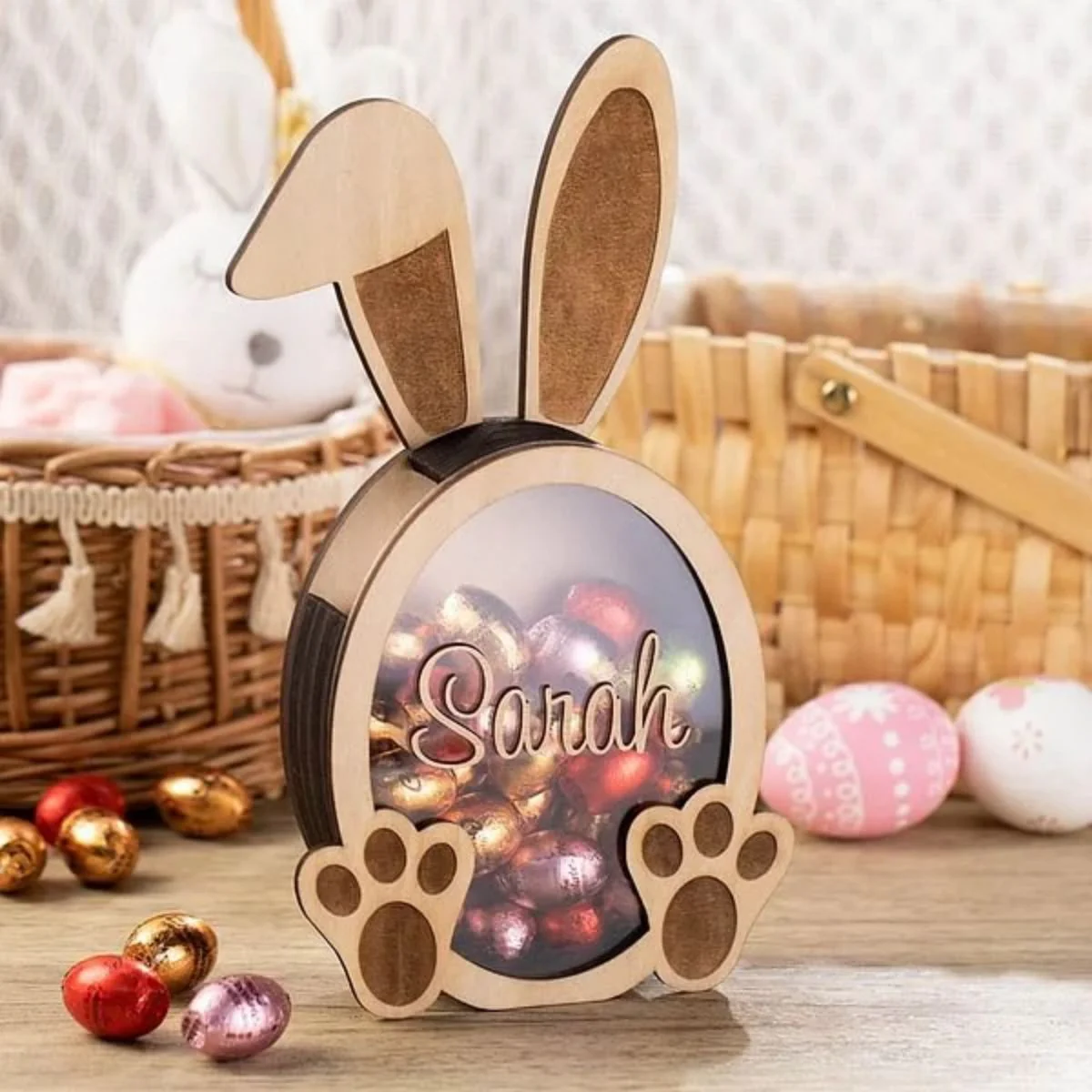 Personalized Bunny Easter Drop Money Box Gift for Kids - Image 3