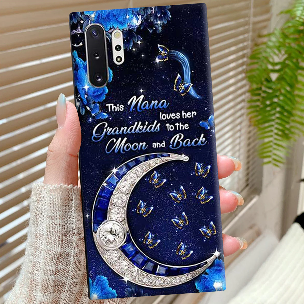 Personalized Butterfly Phone case, This Grandma Loves Her Grandkids To The Moon And Back - Image 4