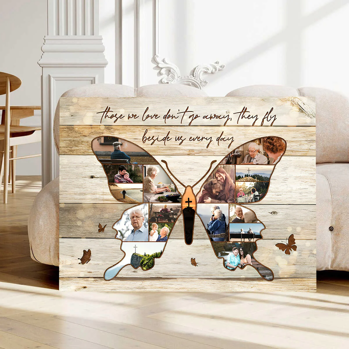 Personalized Butterfly Photo Collage Canvas Poster Memorial Gift - Image 3