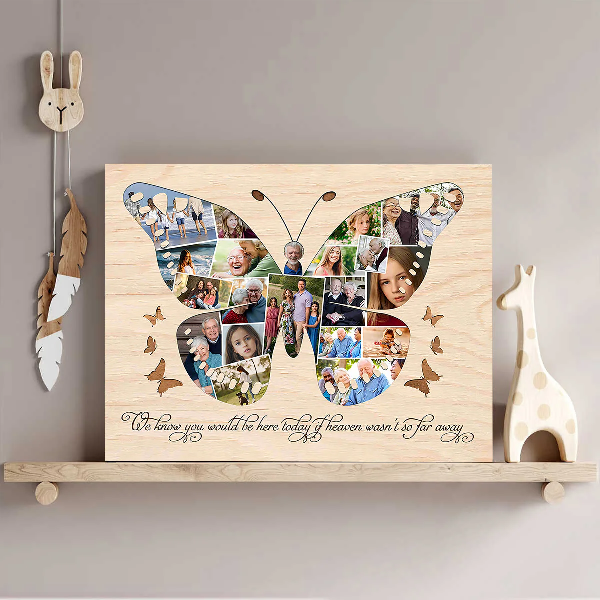 Personalized Butterfly Photo Collage Canvas Poster, Memorial Gifts With Photo - Image 3