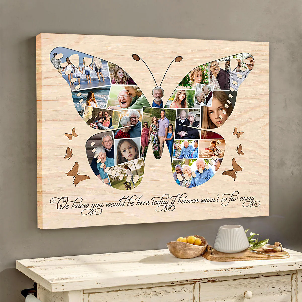 Personalized Butterfly Photo Collage Canvas Poster, Memorial Gifts With Photo - Image 4