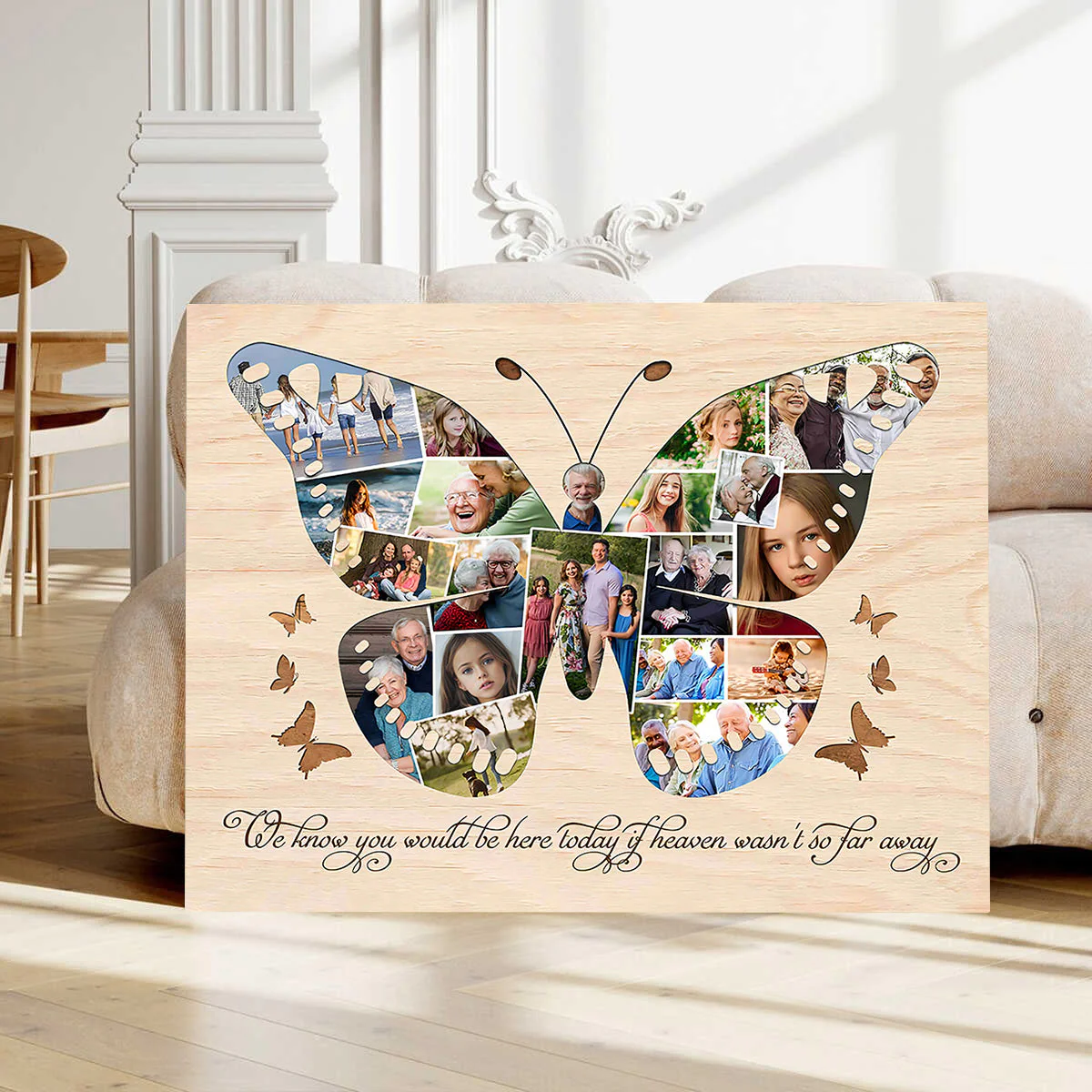 Personalized Butterfly Photo Collage Canvas Poster, Memorial Gifts With Photo - Image 5