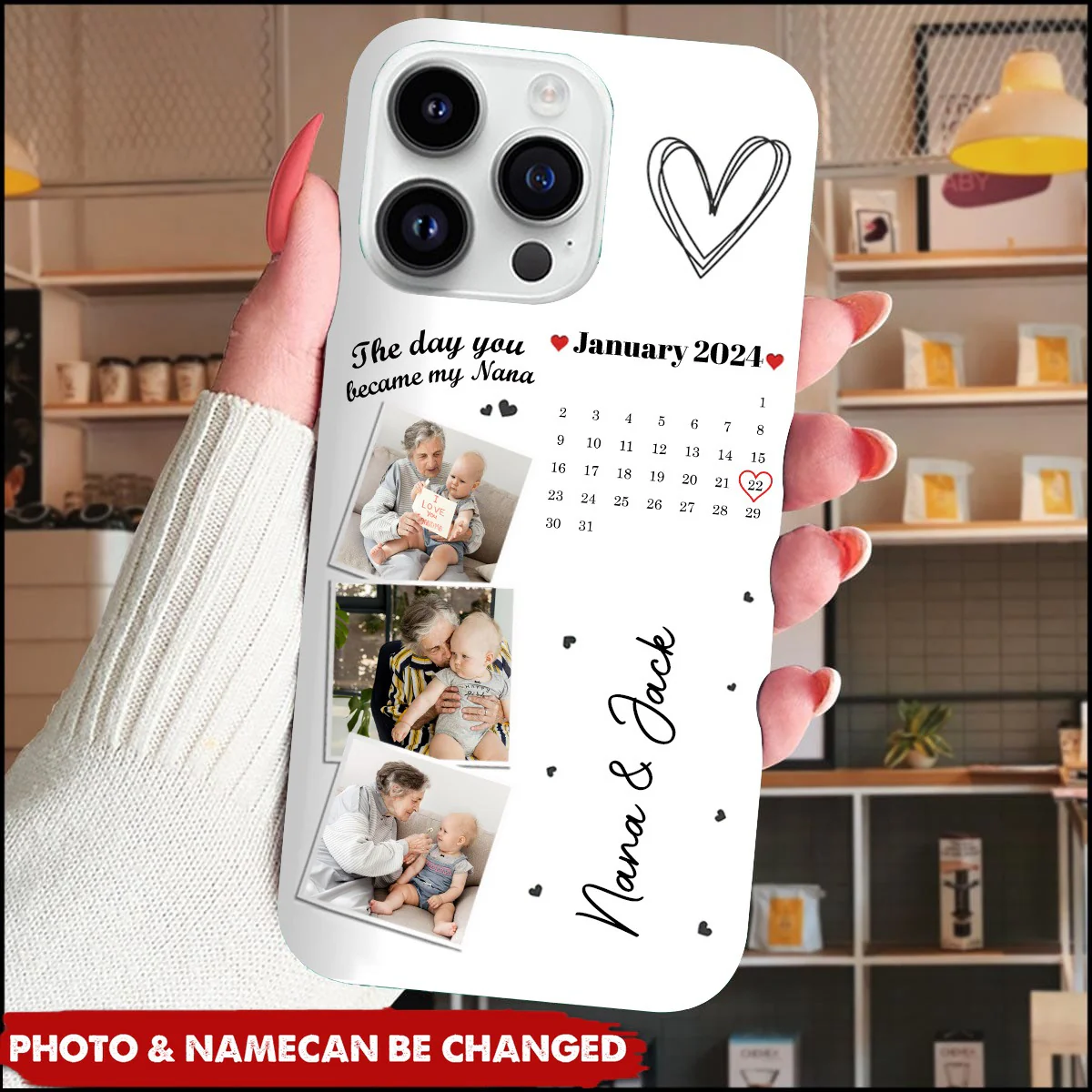 Personalized Calendar The Day You Became My Mommy Phone Case - Image 3