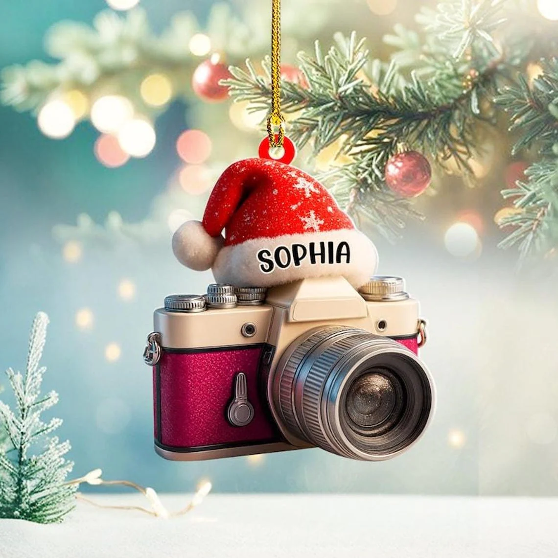 Personalized Camera Christmas Ornament Photographer Gift - Image 2