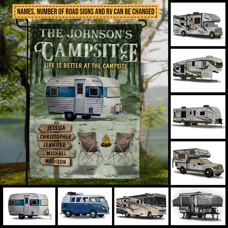 Personalized Camping Life Is Better At The Campsite Custom Flag - Image 3