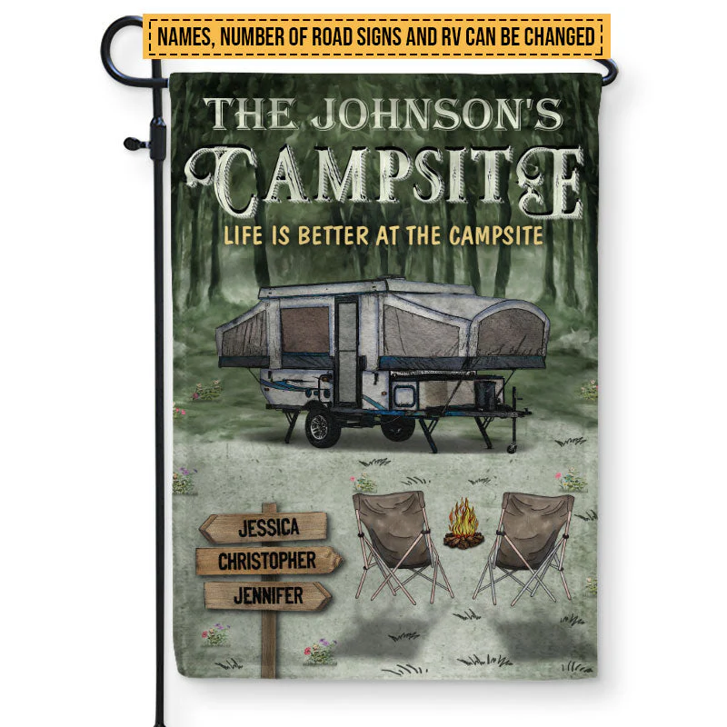 Personalized Camping Life Is Better At The Campsite Custom Flag - Image 4