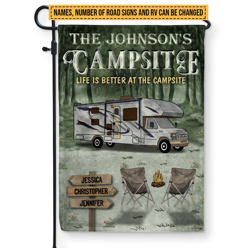 Personalized Camping Life Is Better At The Campsite Custom Flag - Image 5