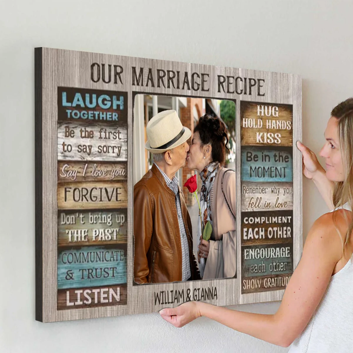 Personalized Canvas Prints Custom Couple Photo and Name - For Our Forever Love - Image 3
