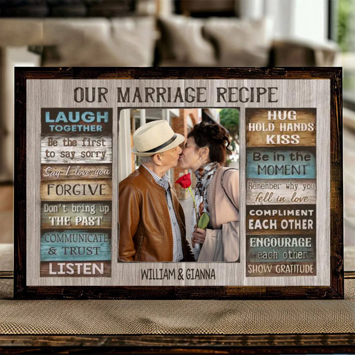 Personalized Canvas Prints Custom Couple Photo and Name - For Our Forever Love - Image 6