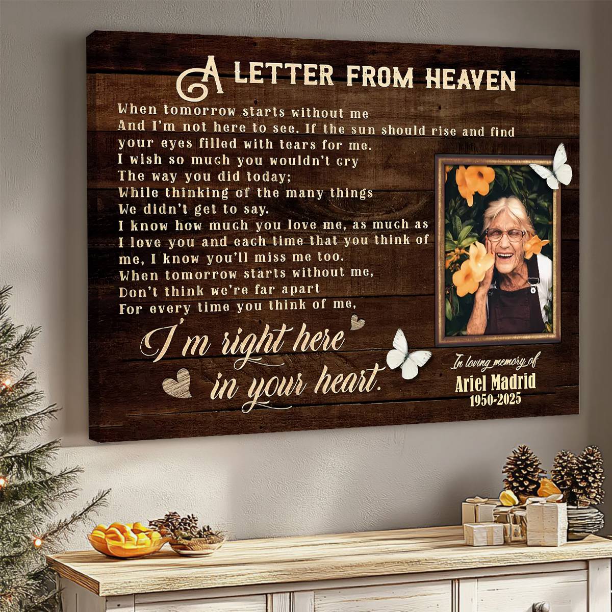 Personalized Canvas Prints, Custom Photo And Name, Memorial Gift, Sympathy Gifts, Remembrance Gifts, Remembrance Gifts - Image 2
