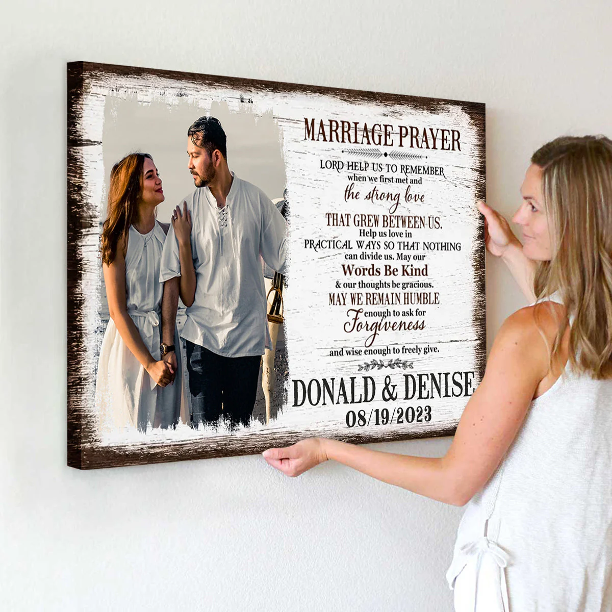 Personalized Canvas Prints, Custom Photo, Gift For Wedding Shower Marriage Prayer Canvas - Image 2