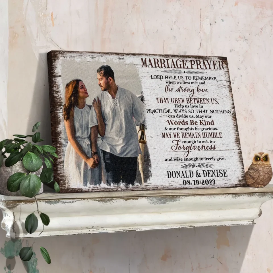 Personalized Canvas Prints, Custom Photo, Gift For Wedding Shower Marriage Prayer Canvas - Image 3