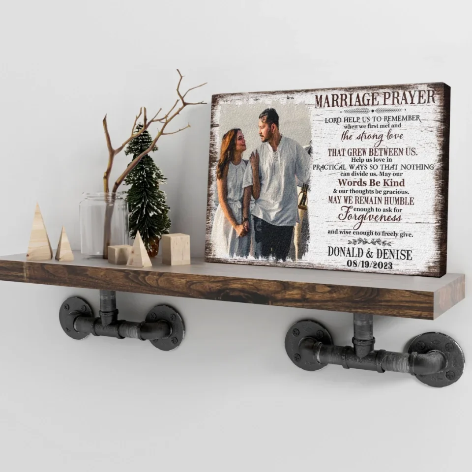Personalized Canvas Prints, Custom Photo, Gift For Wedding Shower Marriage Prayer Canvas - Image 4