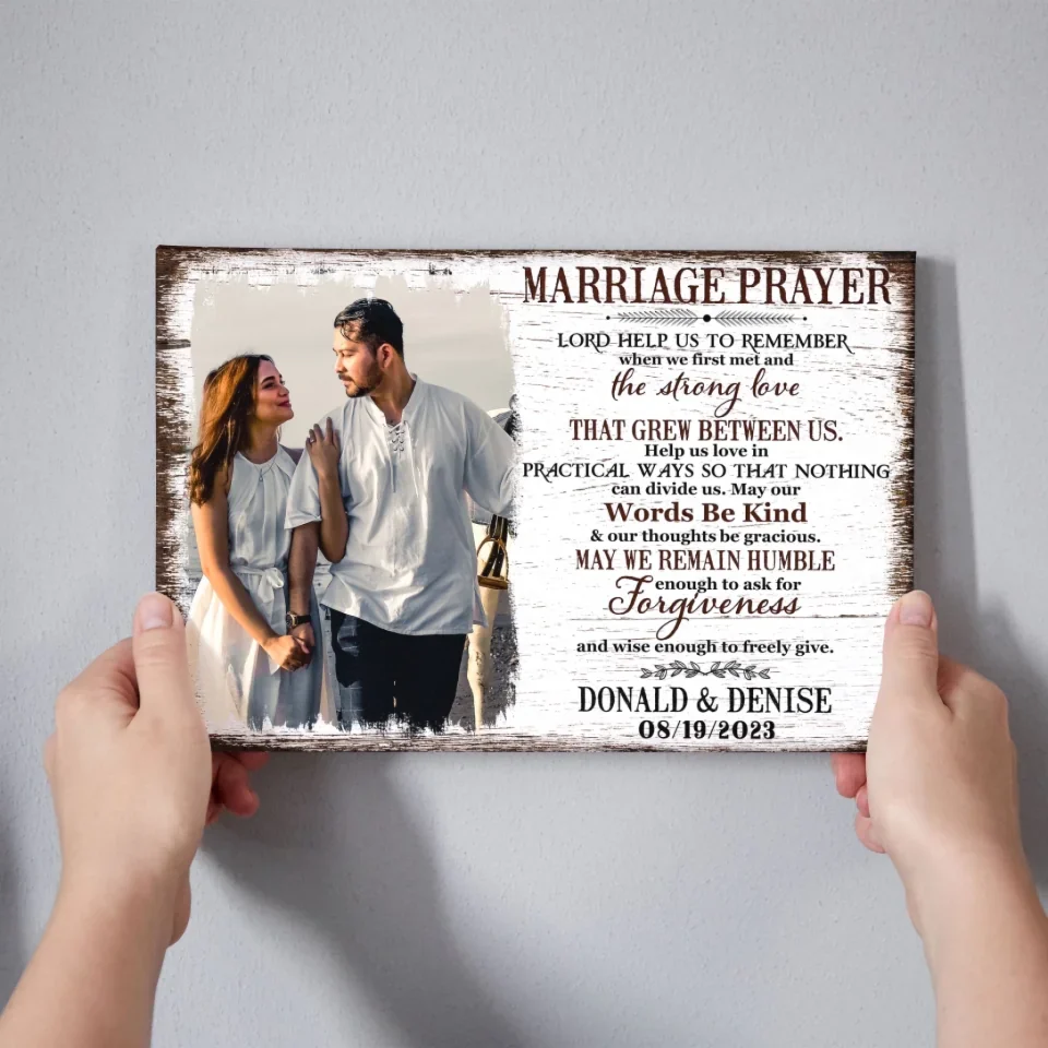 Personalized Canvas Prints, Custom Photo, Gift For Wedding Shower Marriage Prayer Canvas - Image 5