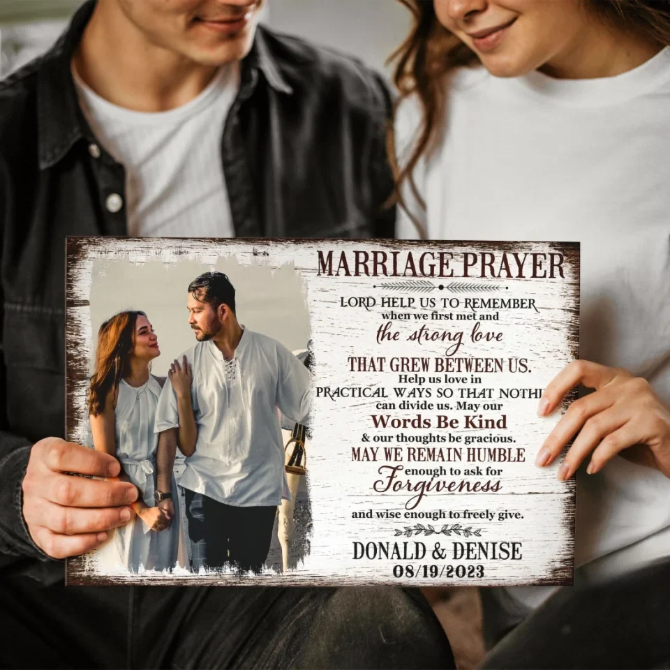 Personalized Canvas Prints, Custom Photo, Gift For Wedding Shower Marriage Prayer Canvas - Image 6