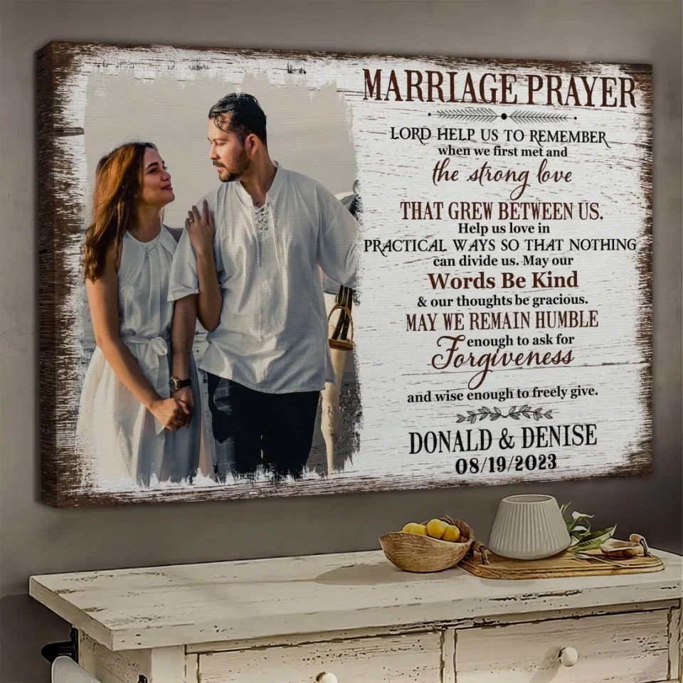 Personalized Canvas Prints, Custom Photo, Gift For Wedding Shower Marriage Prayer Canvas - Image 7