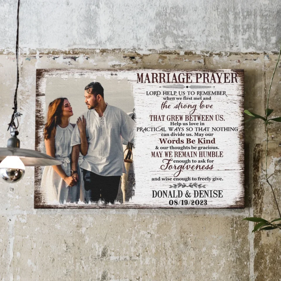 Personalized Canvas Prints, Custom Photo, Gift For Wedding Shower Marriage Prayer Canvas - Image 8