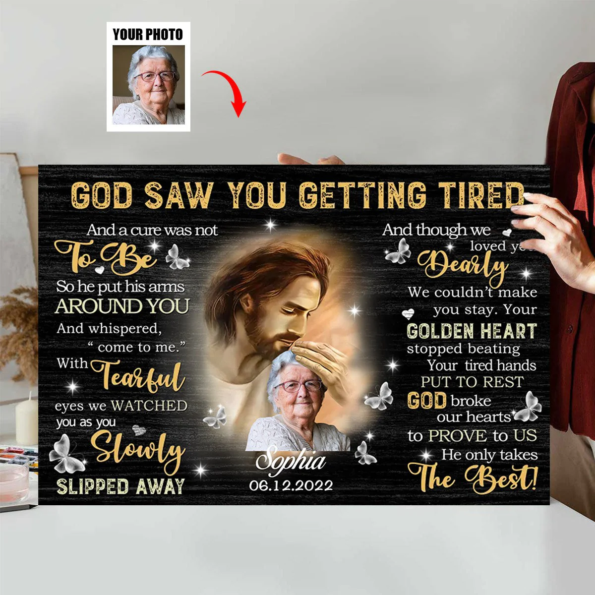 Personalized Canvas Prints - God Saw You are Getting Tired - Image 3