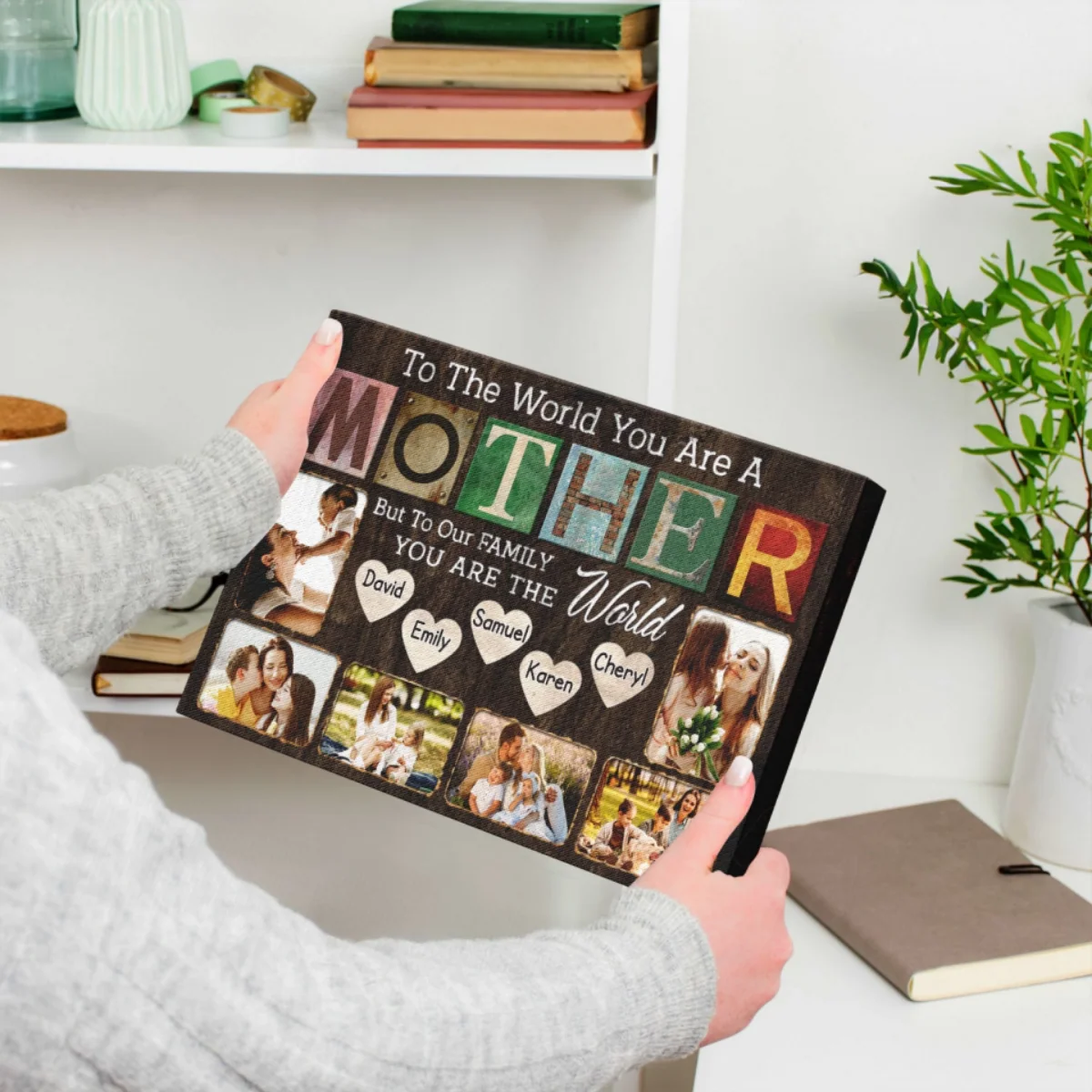 Personalized Canvas Prints - Happy Mother's Day, Mother You Are The World - Image 5