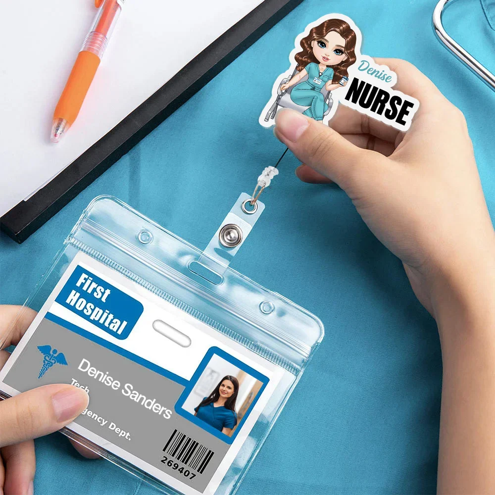 Personalized Cartoon Medical Character Acrylic Badge Reel Title Appreciation Nurse Week Gift for Doctor Nurse Medical Staff - Image 4