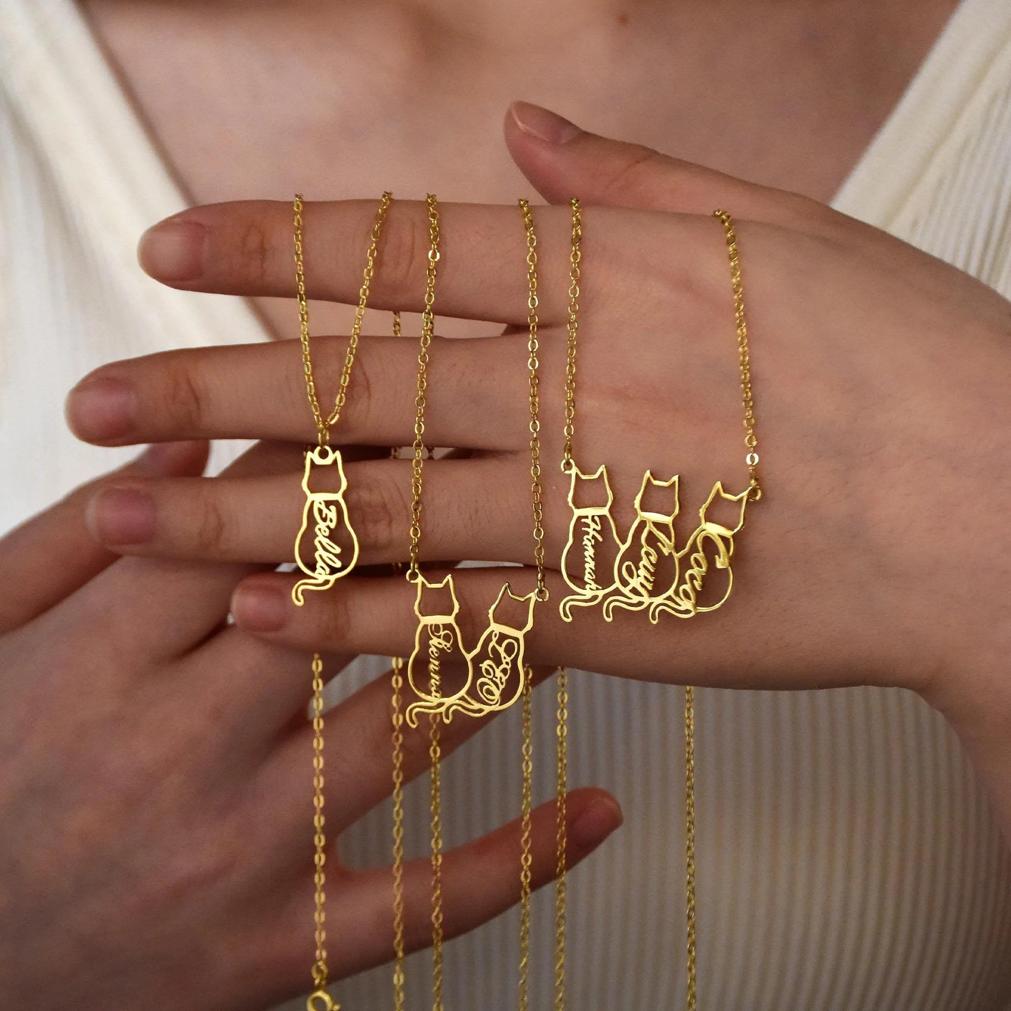Personalized Cat Name Necklace Gifts For Cat Lovers - Image 5