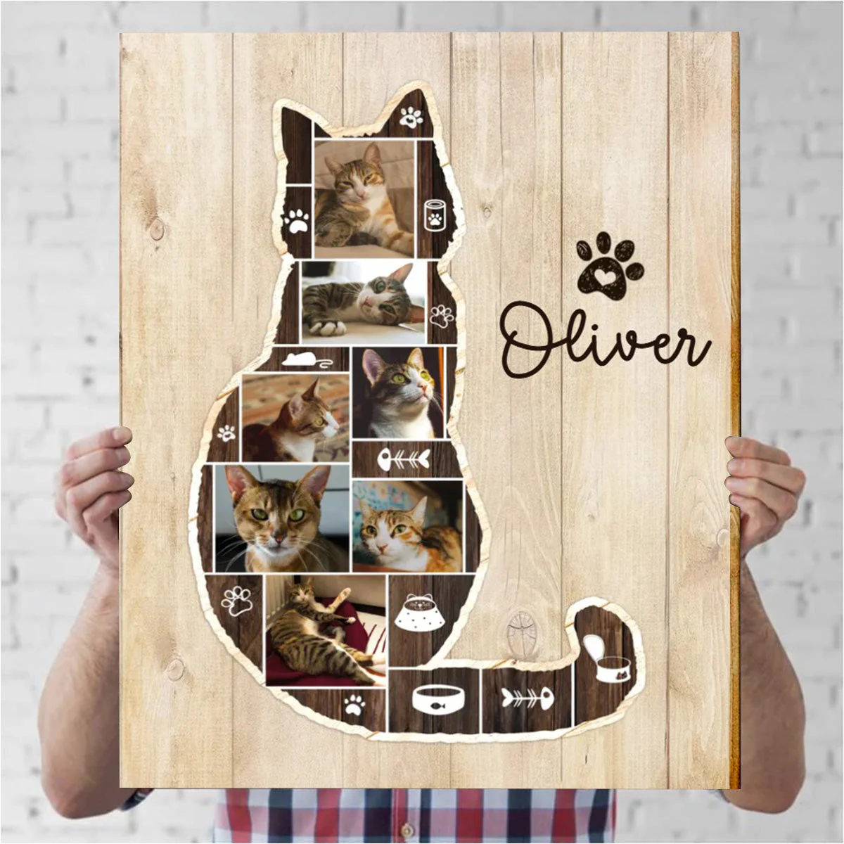 Personalized Cat Photo Collage Canvas, Cat Memorial Gifts, Cat Lover Christmas Gift - Image 4