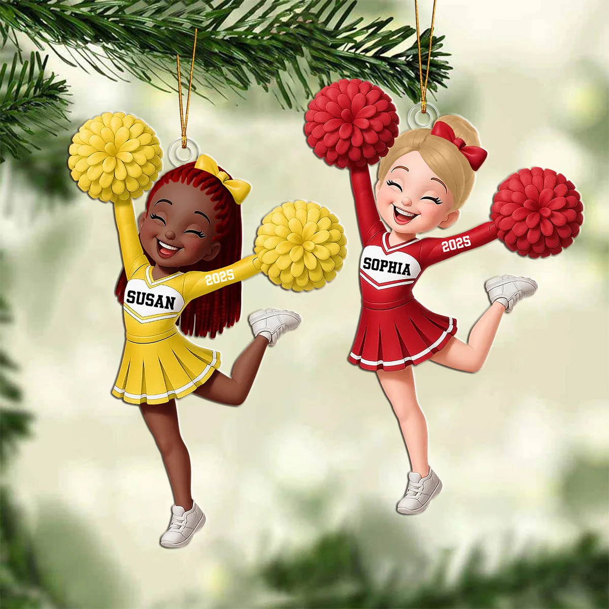 Personalized Cheerleader Girl Acrylic Ornament, Christmas Gift for Daughter, for Granddaughter - Image 7