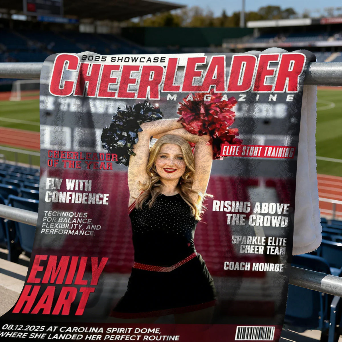 Personalized Cheerleader Magazine Cover Blanket, Custom Cheer Magazine Cover, Cheerleader Gift - Image 5