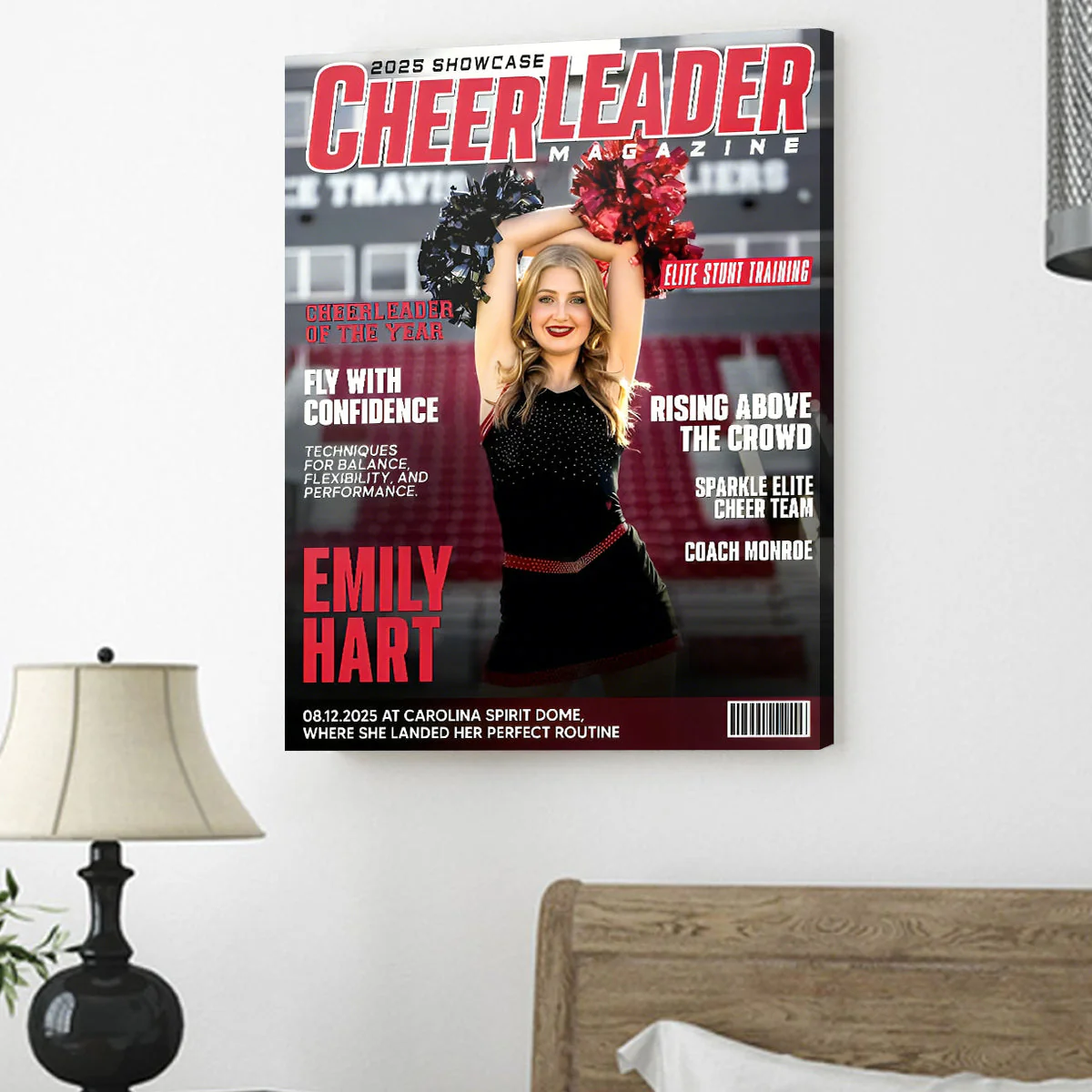 Personalized Cheerleader Magazine Cover Canvas, Custom Cheer Magazine Cover, Cheerleader Gift - Image 3