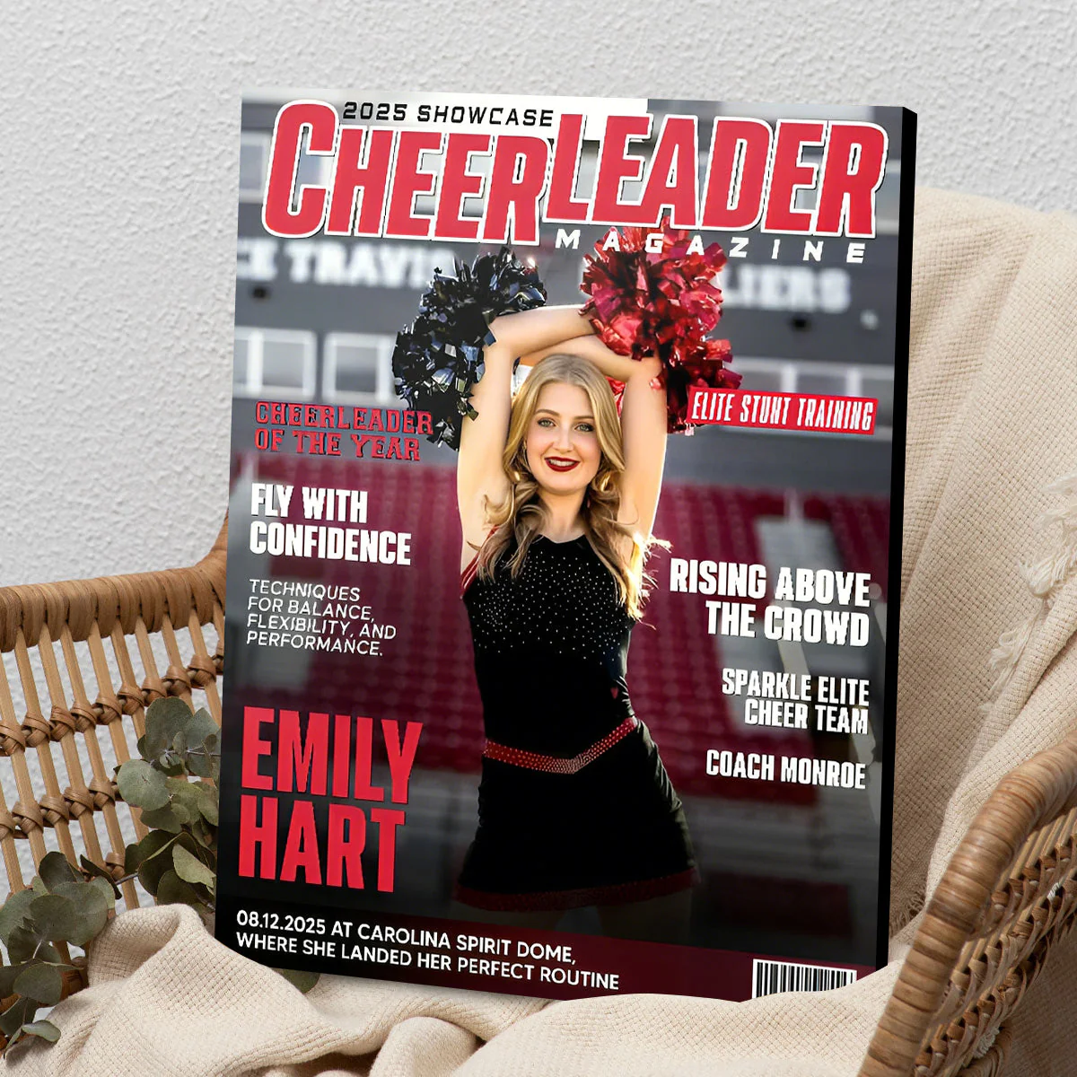 Personalized Cheerleader Magazine Cover Canvas, Custom Cheer Magazine Cover, Cheerleader Gift - Image 4