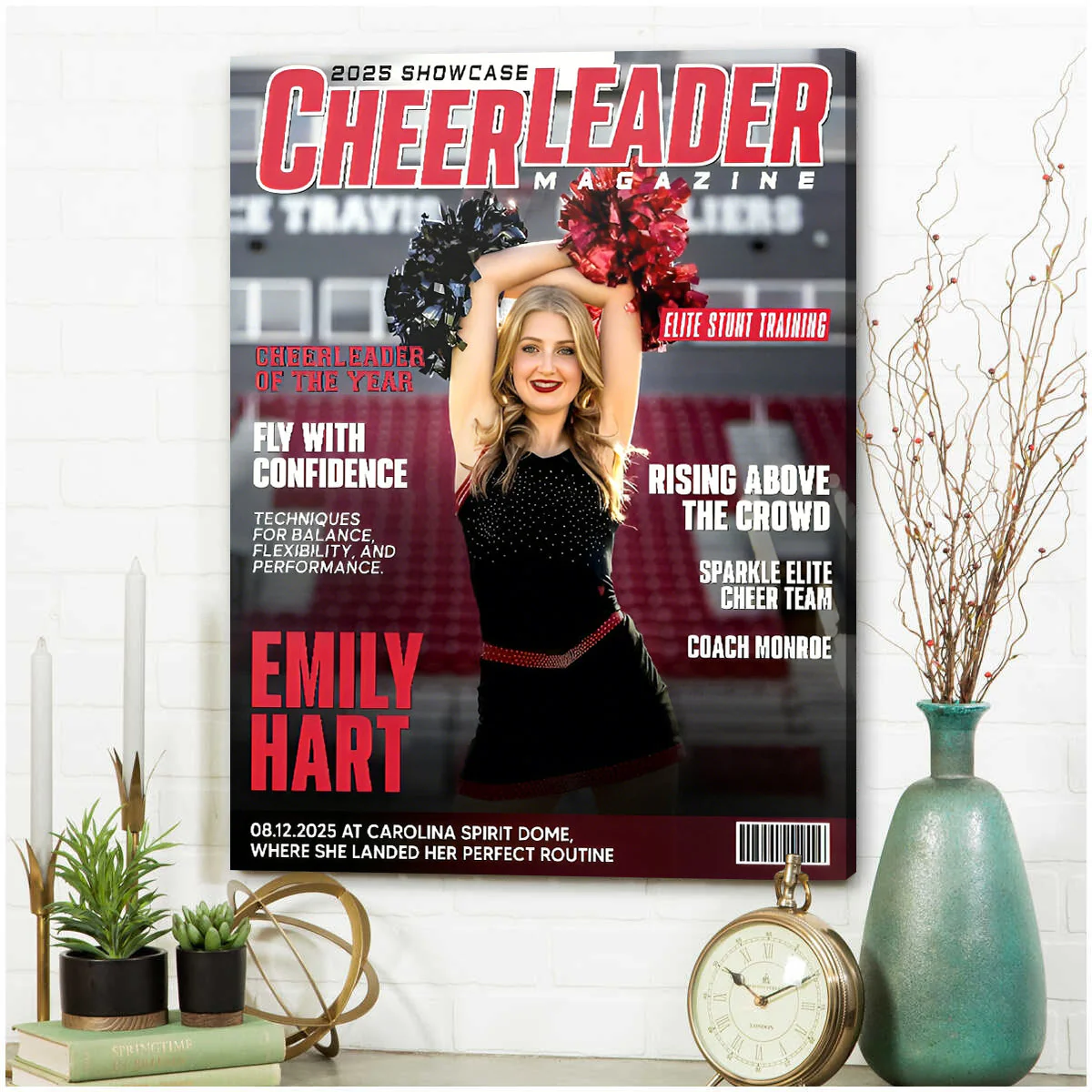 Personalized Cheerleader Magazine Cover Canvas, Custom Cheer Magazine Cover, Cheerleader Gift - Image 7