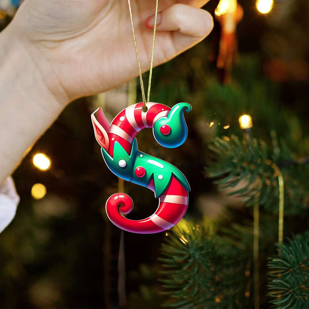 Personalized Christmas Alphabet Letter Acrylic Ornament - Image 4