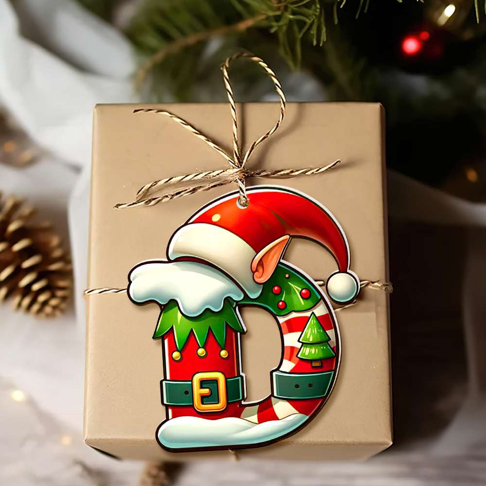 Personalized Christmas Alphabet Letter Acrylic Ornament - Image 5